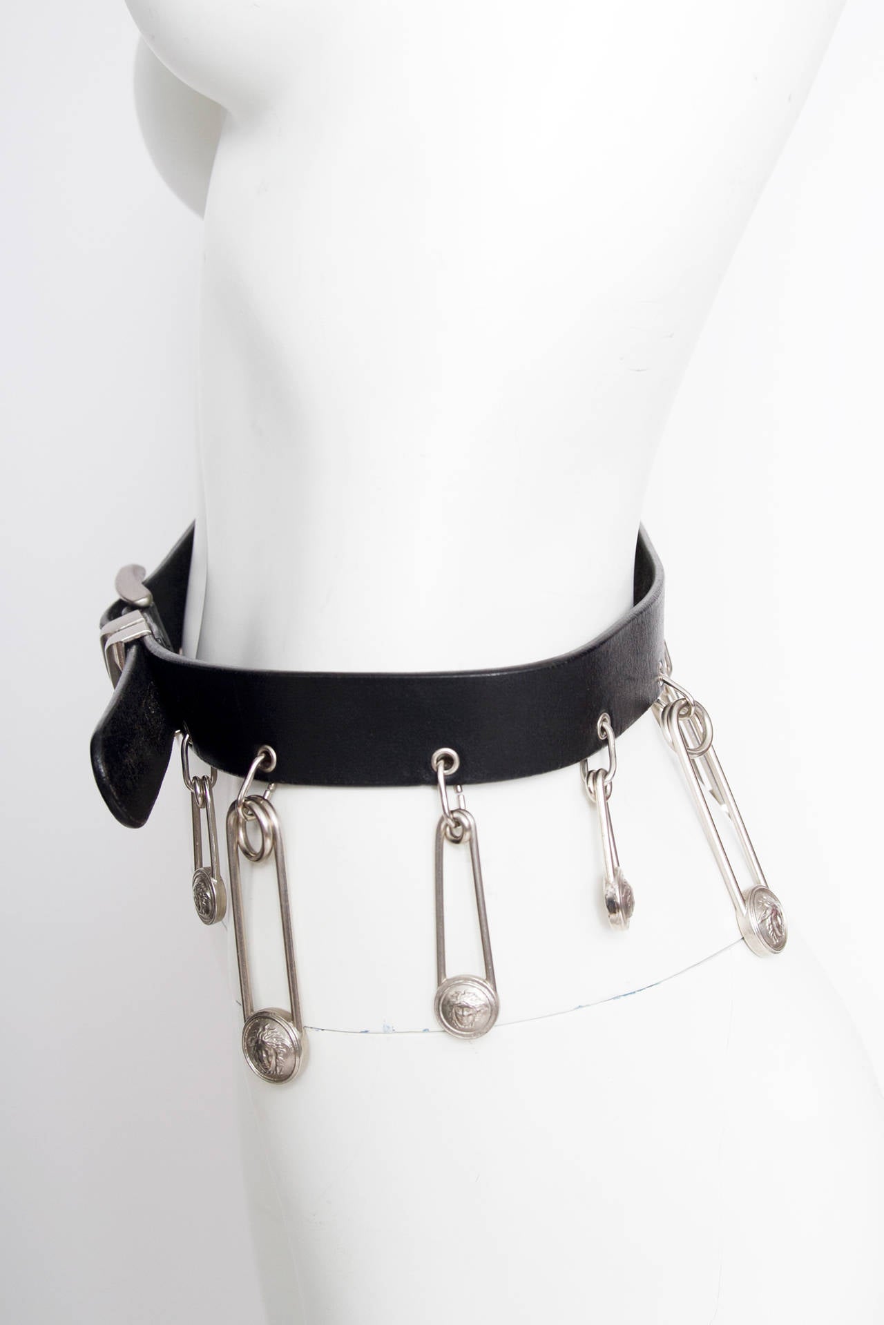 versace safety pin belt