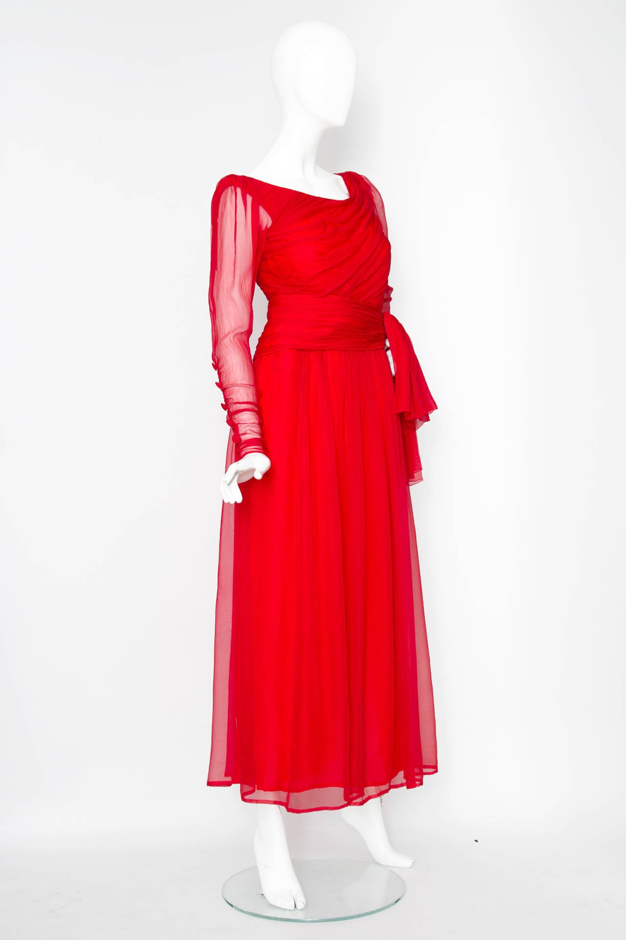 Spectacular Spring 1990 Yves Saint Laurent Haute Couture Silk Damask Runway Suit w Amazing Pearl Jewel Buttons