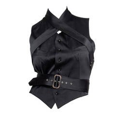 Vintage 1990s Jean Paul Gaultier Black Bondage Waistcoat