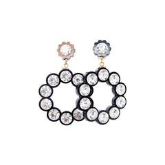 1980s Chanel Huge Hoop Rhinestone Earrings