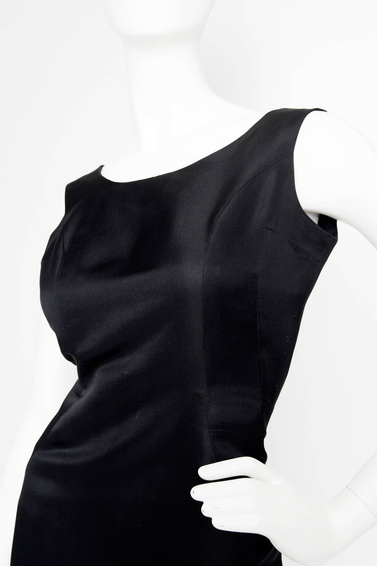 Women's Rare 1960s Pierre Cardin Haute Couture Little Black Dress For Sale