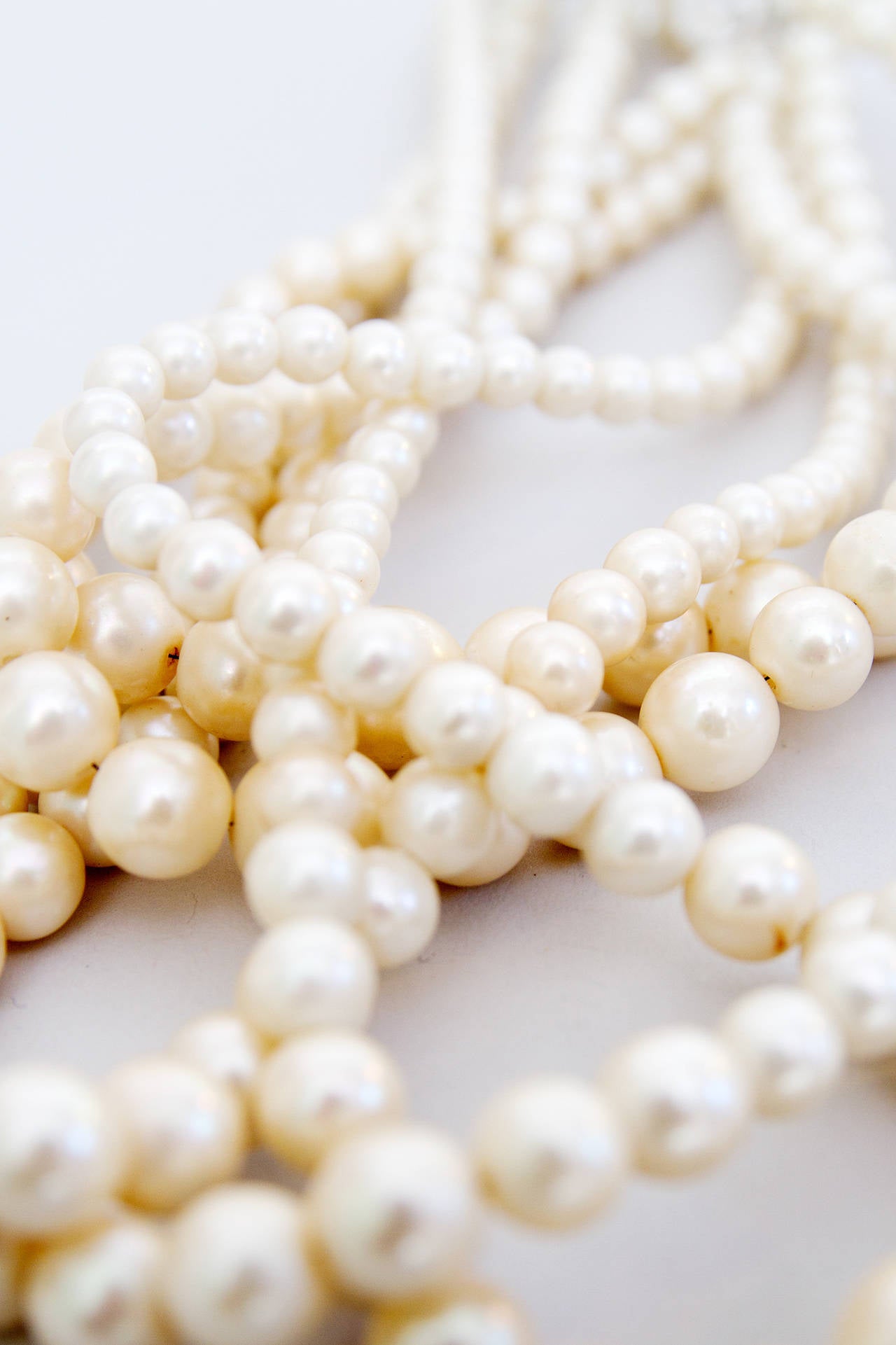 1960s Christian Dior Pearl Five Strand Choker Necklace 1