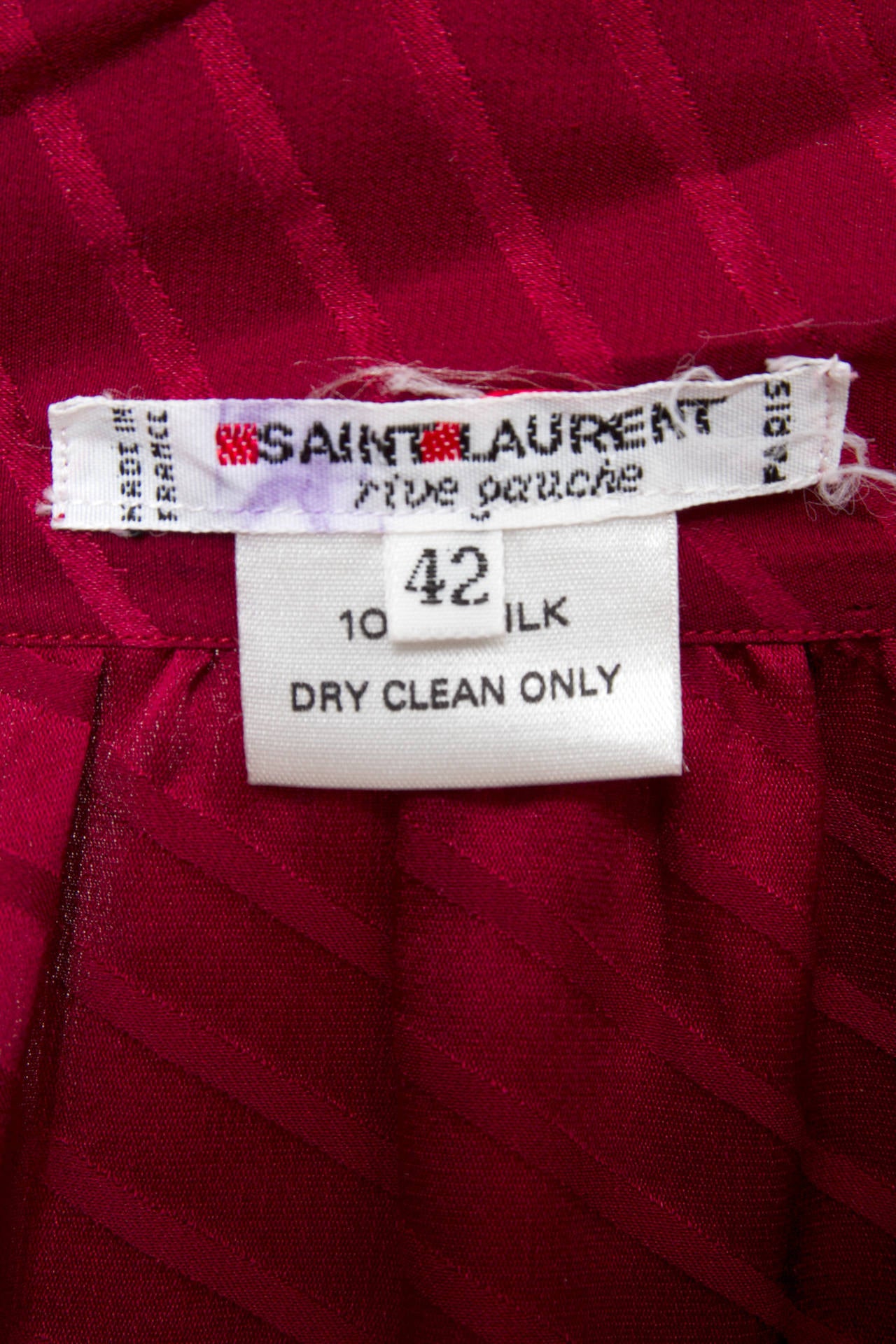 Women's 1980s Vintage Yves Saint Laurent Jacquard Silk Blouse