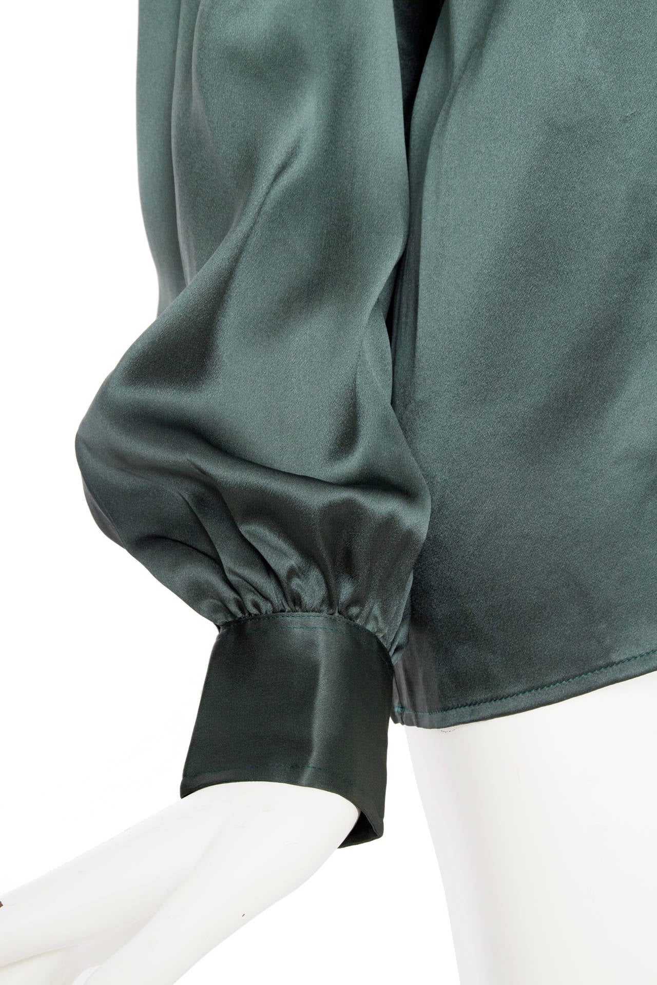 1980s Yves Saint Laurent Silk Satin Blouse 2