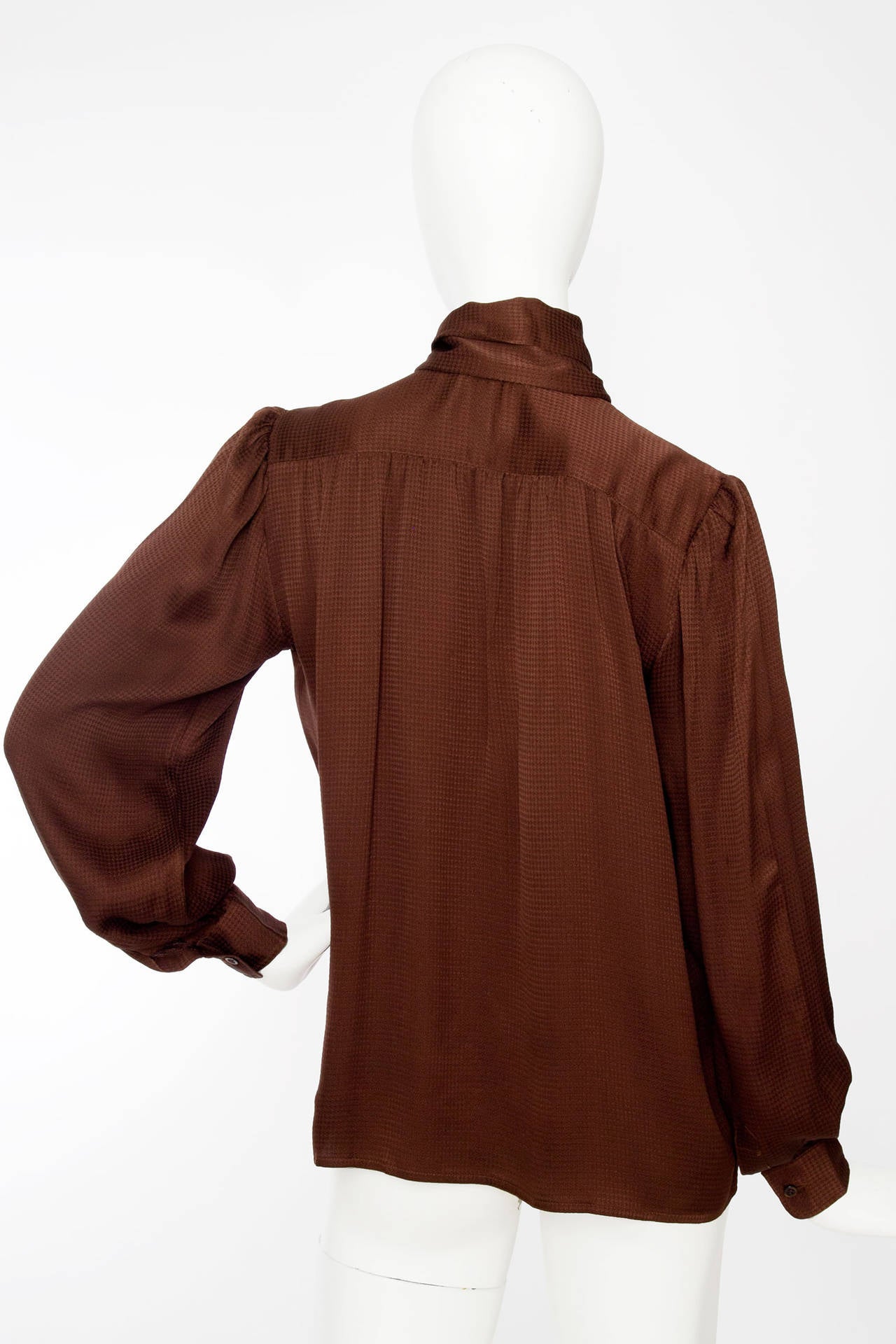 chocolate brown silk blouse