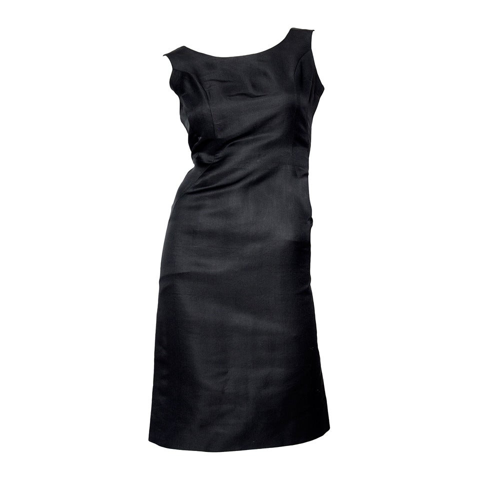 Rare 1960s Pierre Cardin Haute Couture Little Black Dress For Sale