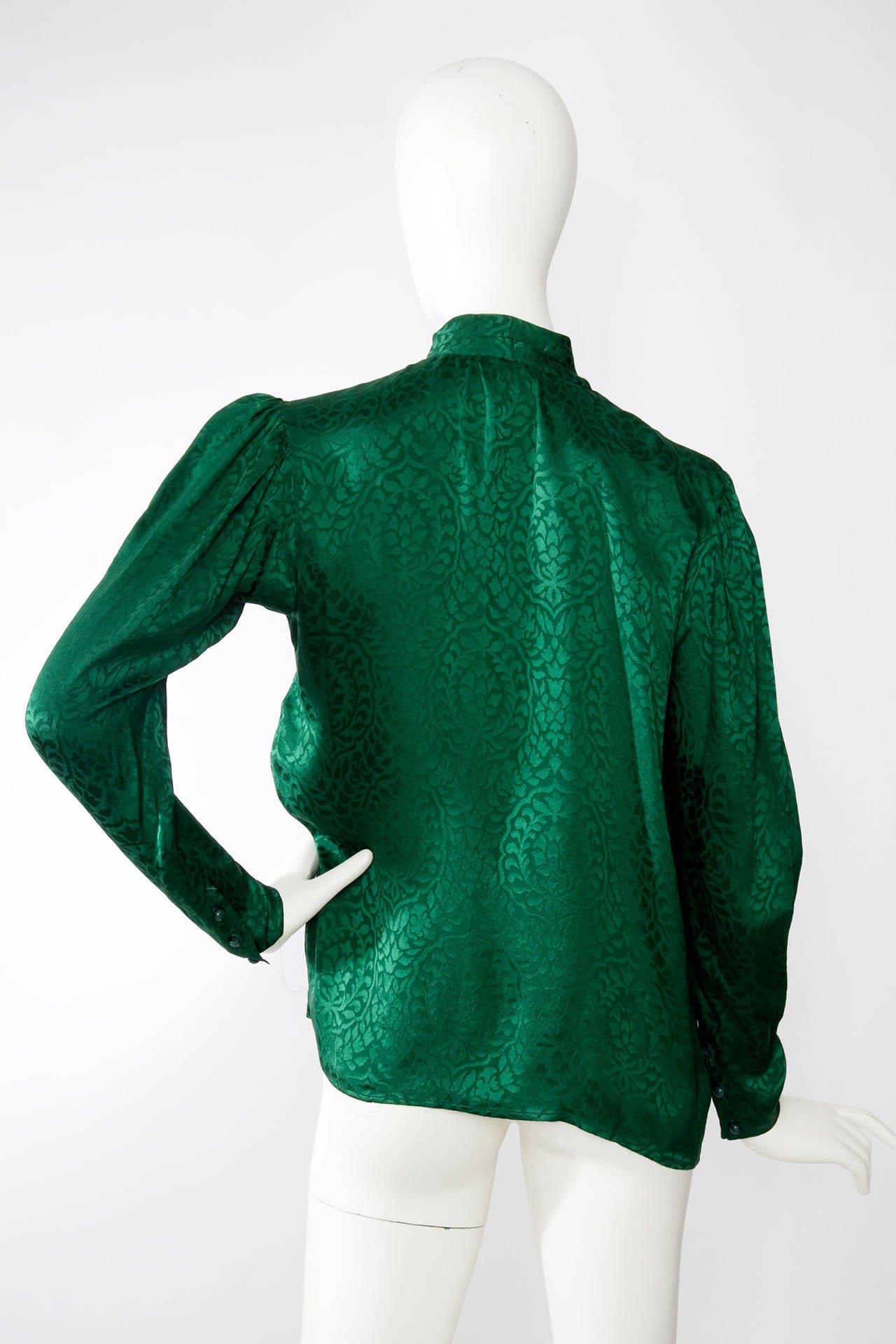 1980s Yves Saint Laurent Rive Gauche Silk Blouse In Good Condition In Copenhagen, DK