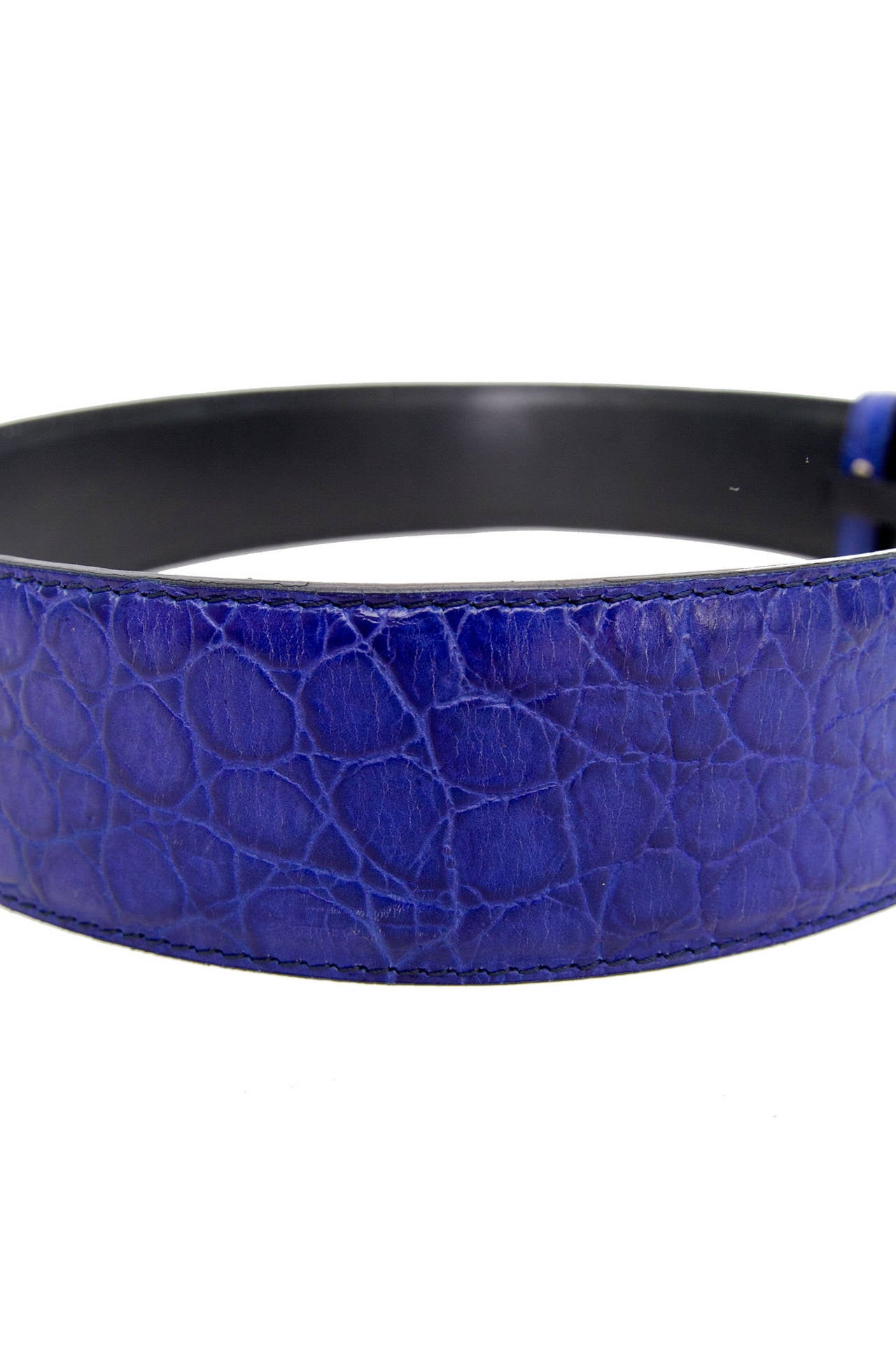blue and gold versace belt