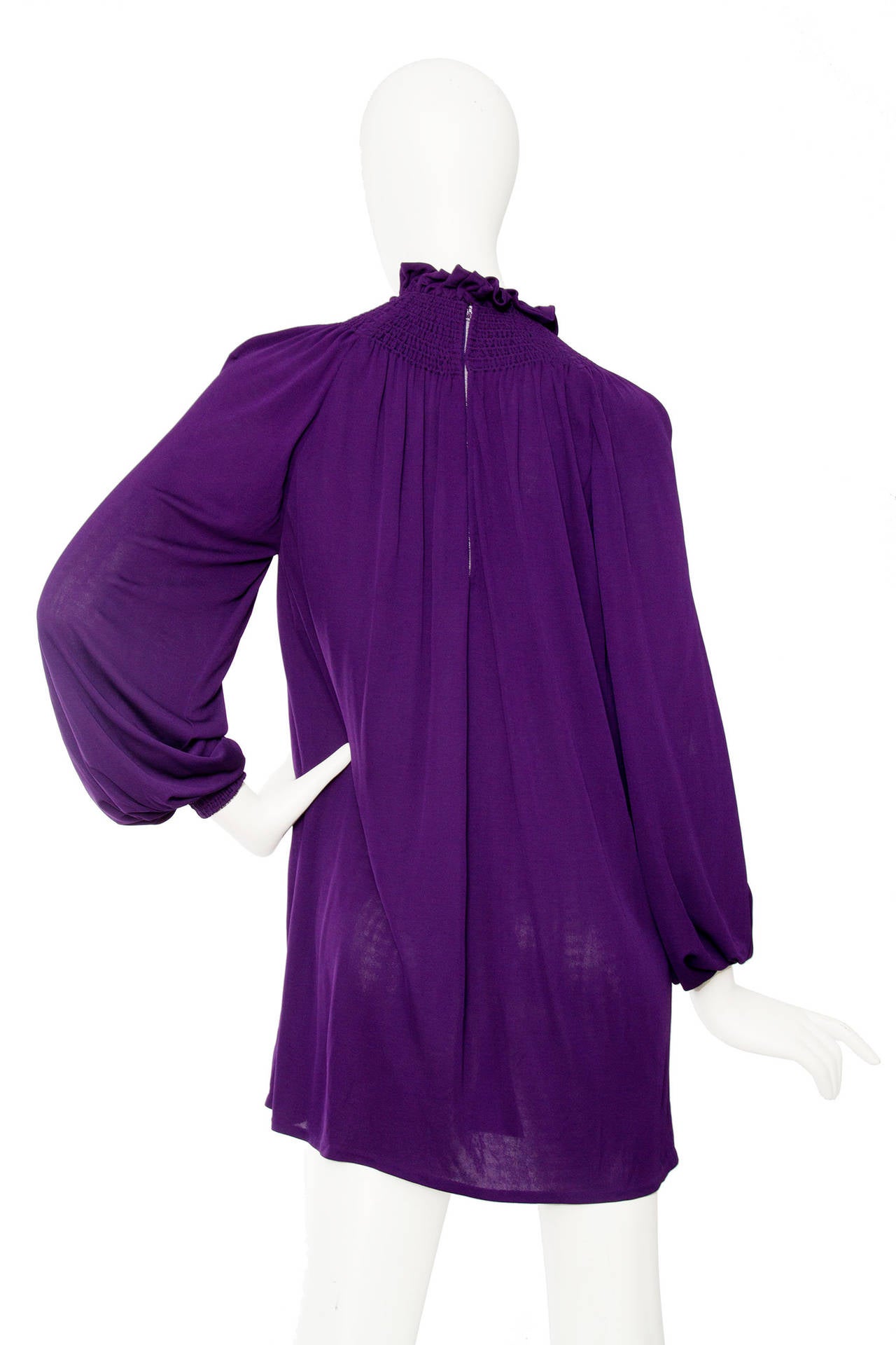 Purple 1960s Givenchy Haute Couture Silk Jersey Tunic For Sale