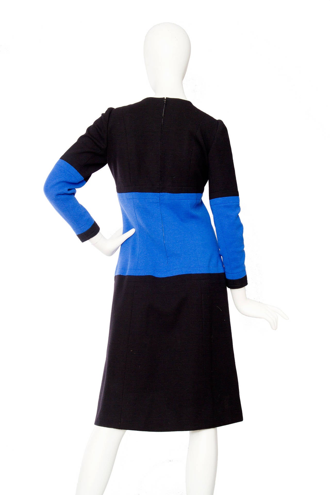 Women's 1960s Givenchy Haute Couture Graphic Wool Dress