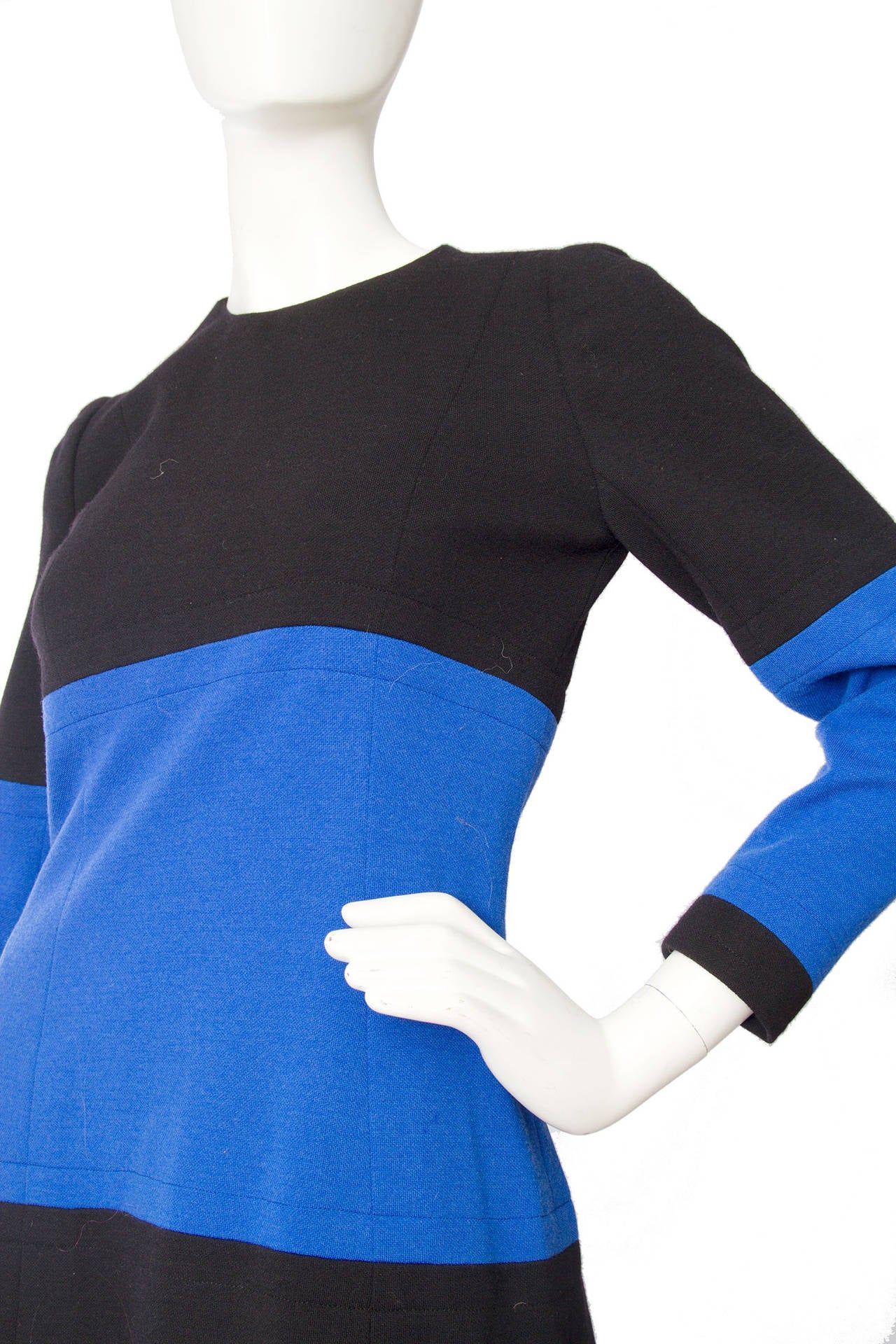 1960s Givenchy Haute Couture Graphic Wool Dress 2