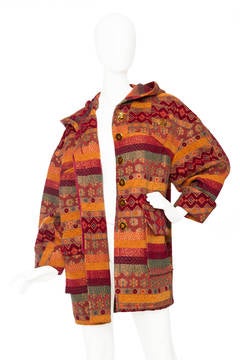 1980s Hooded Christian Lacroix Patchwork Coat