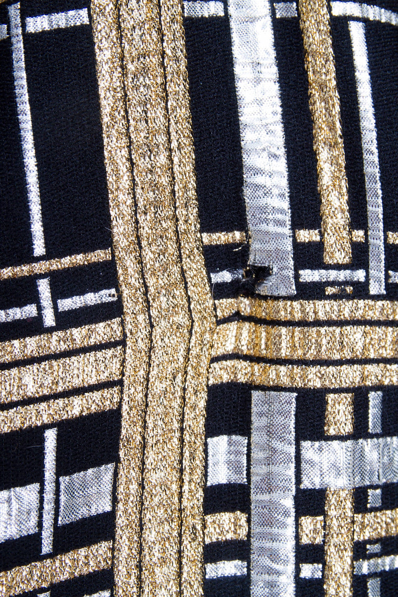 1970s Valentino Boutique Coat With Gold & Silver Metallic thread 5