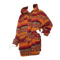 1980s Hooded Christian Lacroix Patchwork Coat