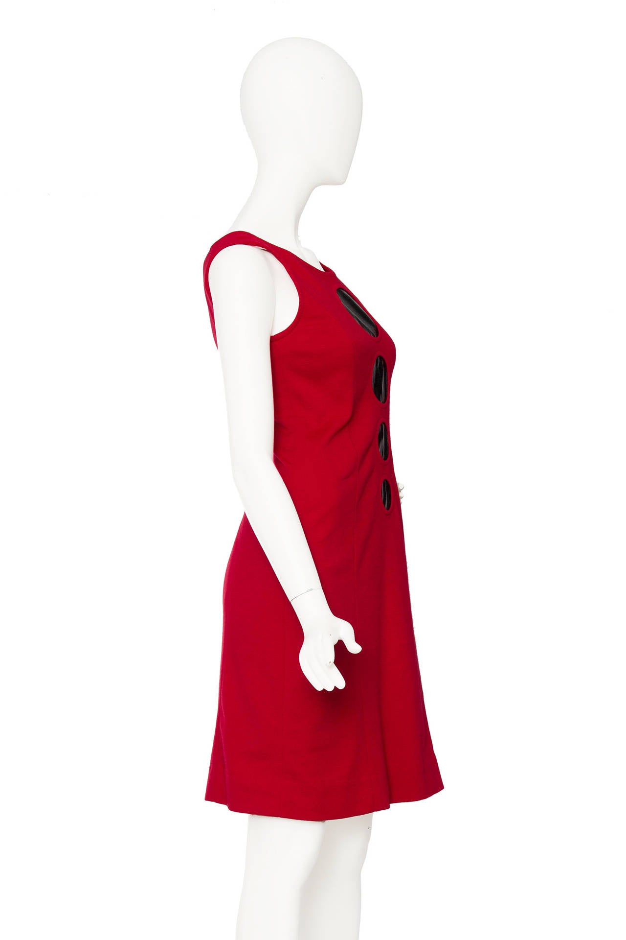Red 1960s Pierre Cardin Space Age Mini Dress For Sale