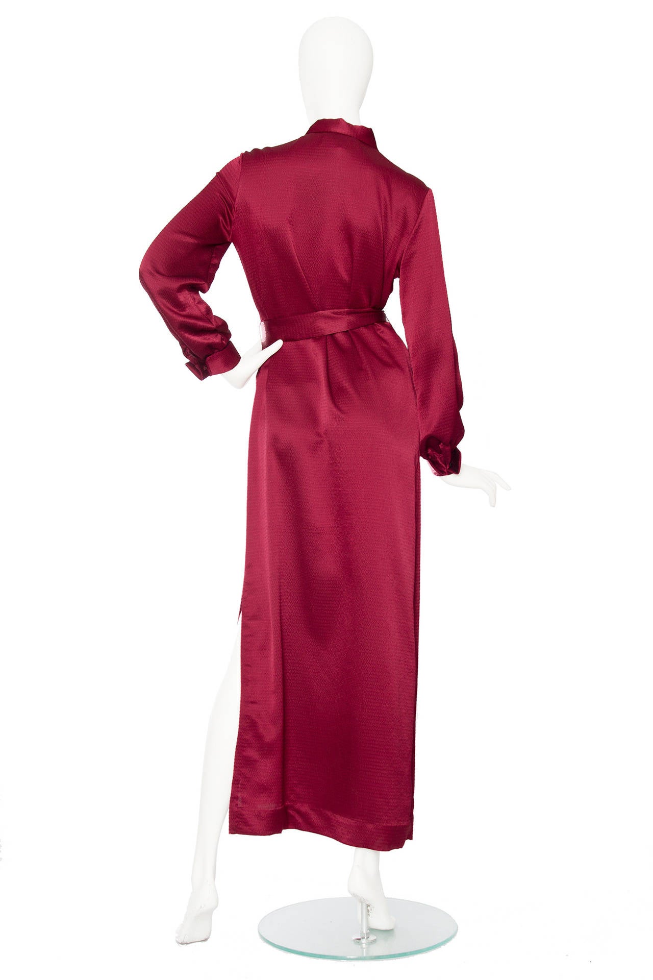 Red 1970s Burgundy Lanvin Silk Dress