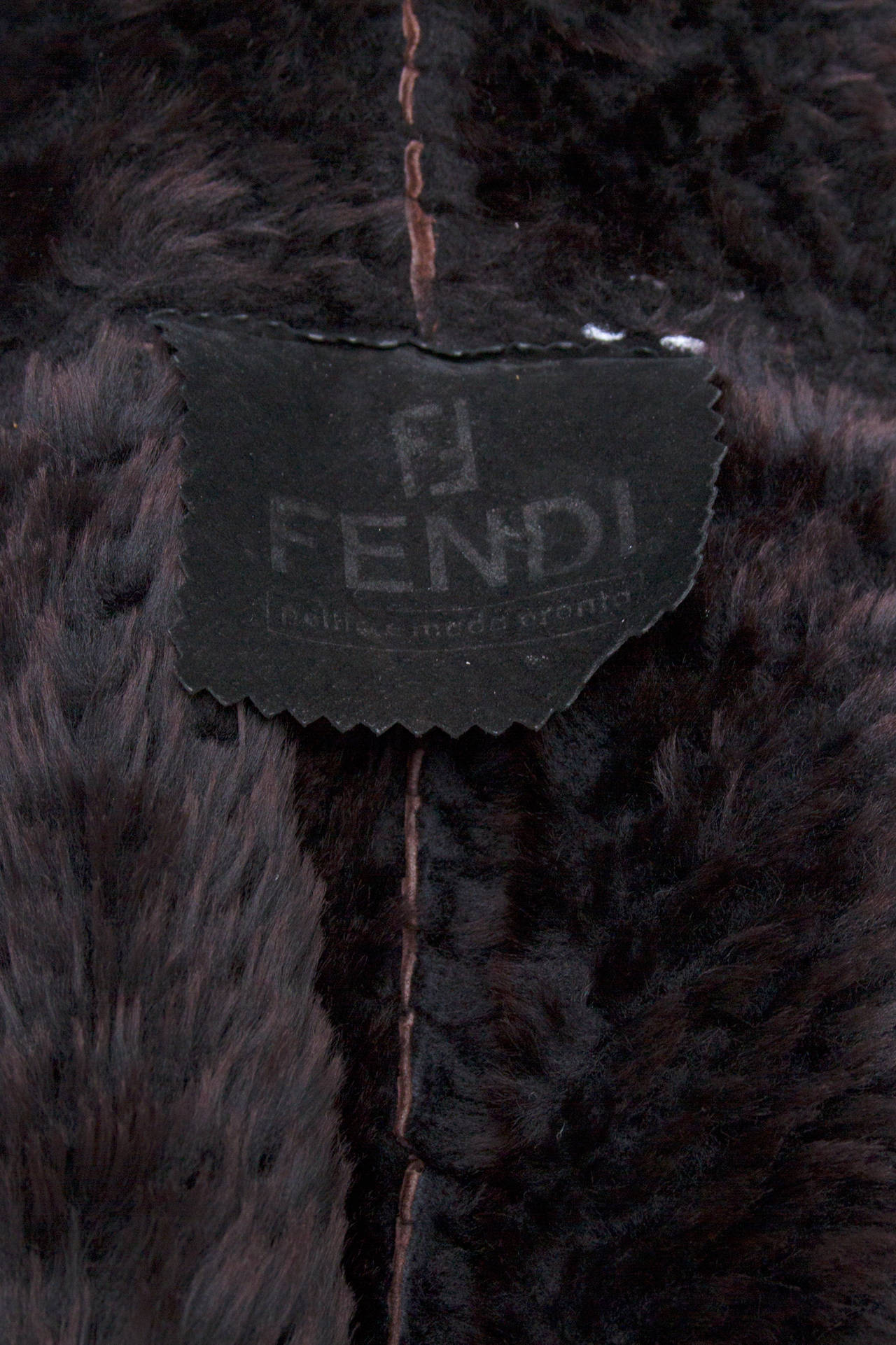 1980s Fendi Perforated Shearling Cape For Sale 3