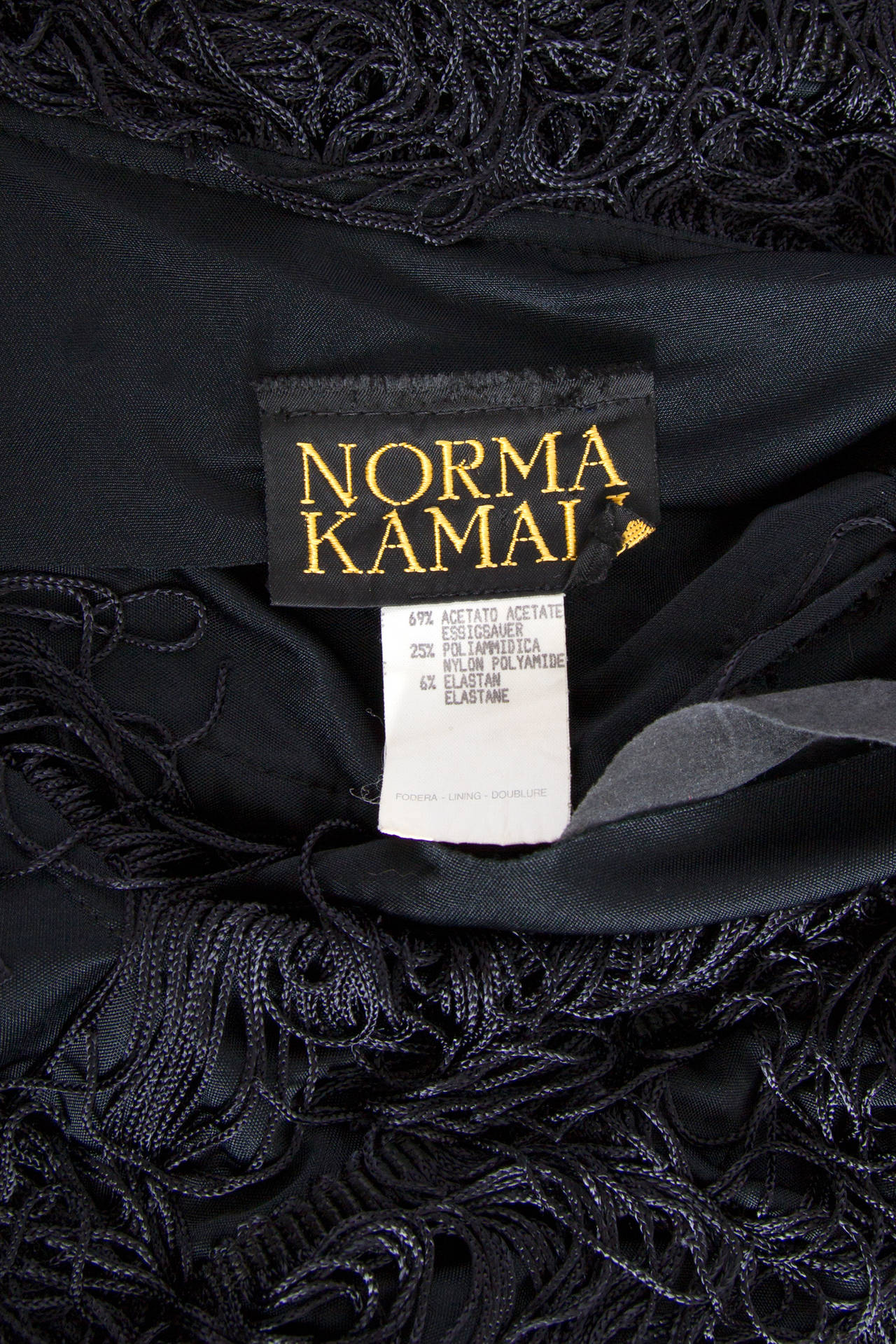 1980s Norma Kamali Black Fringe Dress 6