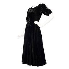 1970s Yves Saint Laurent Silk Velvet Evening Dress For Sale at 1stDibs |  yves saint laurent evening caftan in black silk velvet