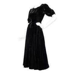 1970s Yves Saint Laurent Silk Velvet Evening Dress 5