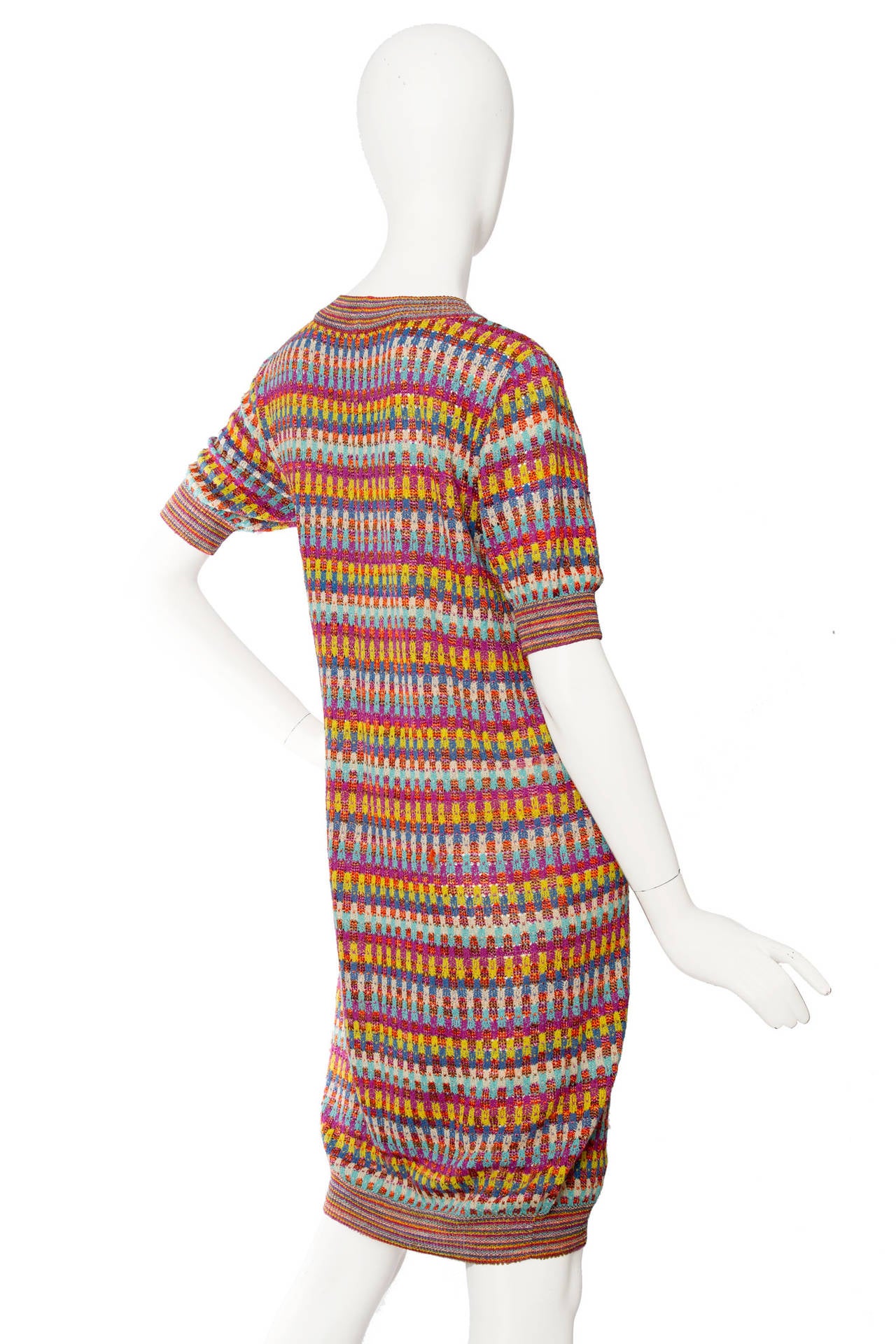 1980s Missoni Knitted Multicolour Dress In Good Condition In Copenhagen, DK