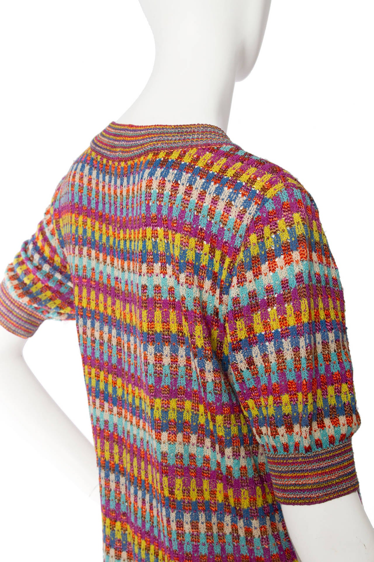 1980s Missoni Knitted Multicolour Dress 1