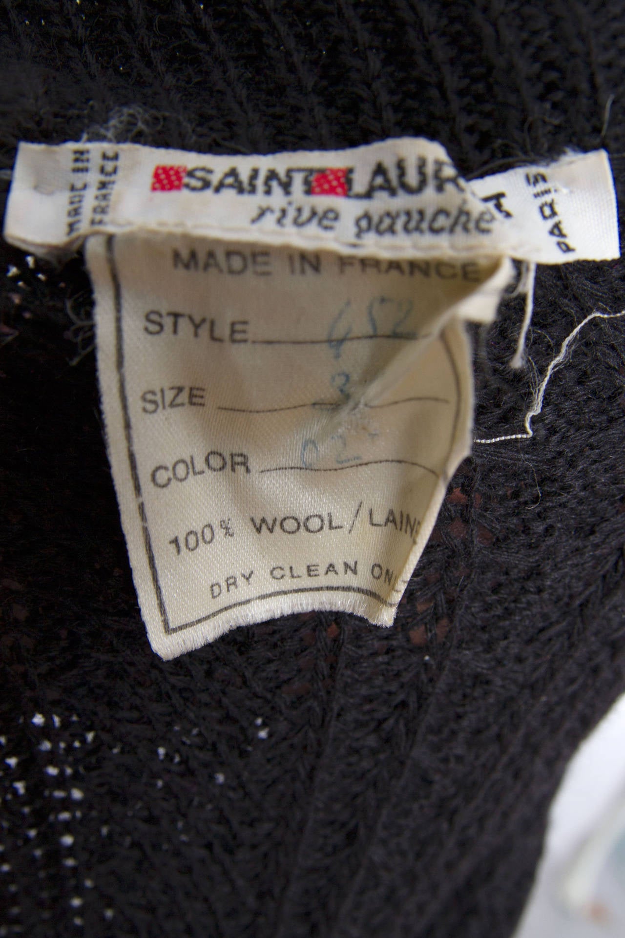 1980s Yves Saint Laurent Black Cable Knit Dress 6