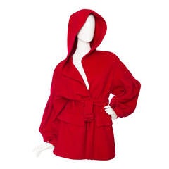1980s Claude Montana Hooded Wool Coat 6