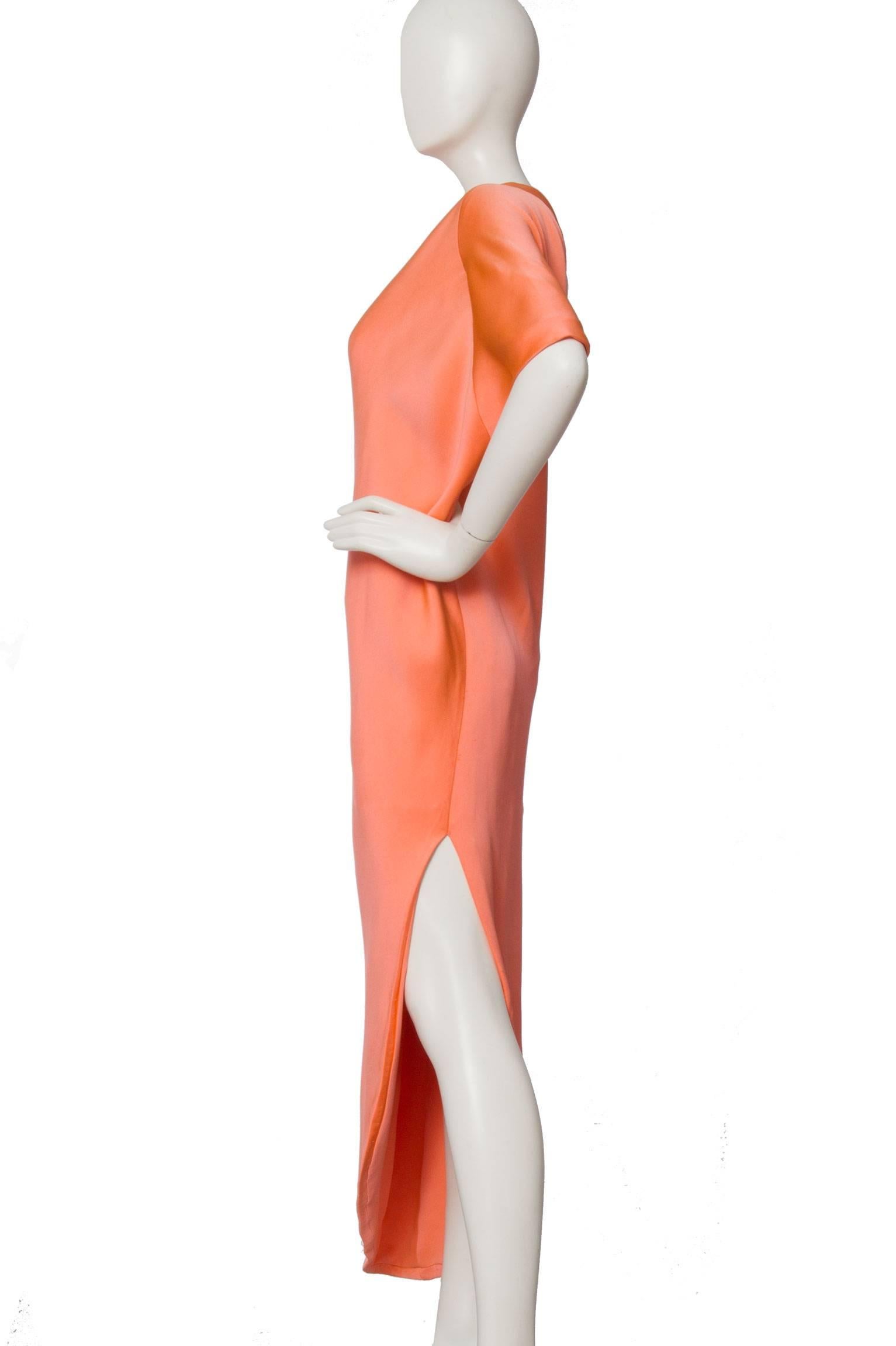 Orange 1960s Givenchy Haute Couture Silk Dress