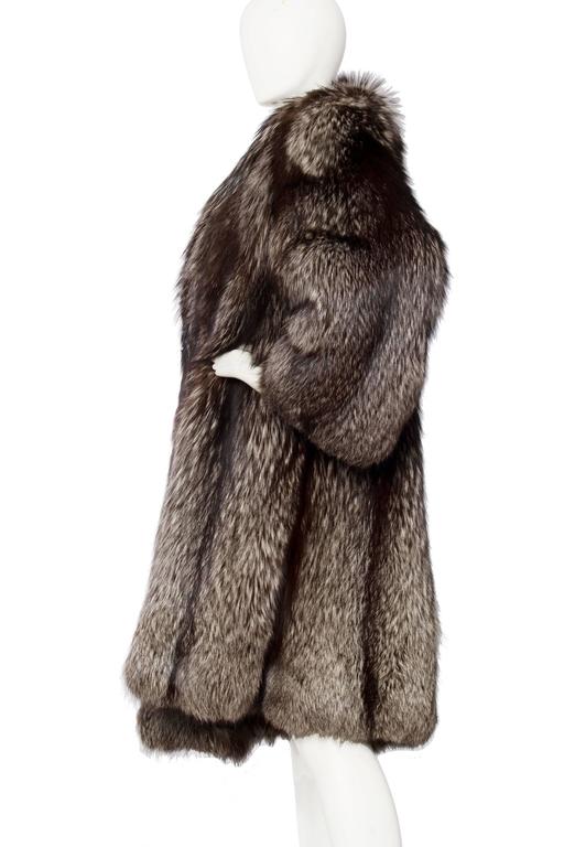 1980s SIlver Fox Fur Coat at 1stDibs