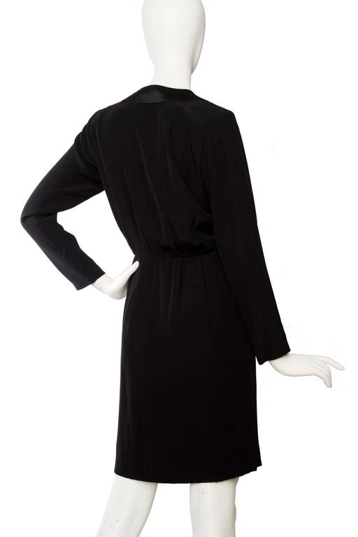1980s Yves Saint Laurent Little Black Cocktail Dress For Sale at 1stdibs
