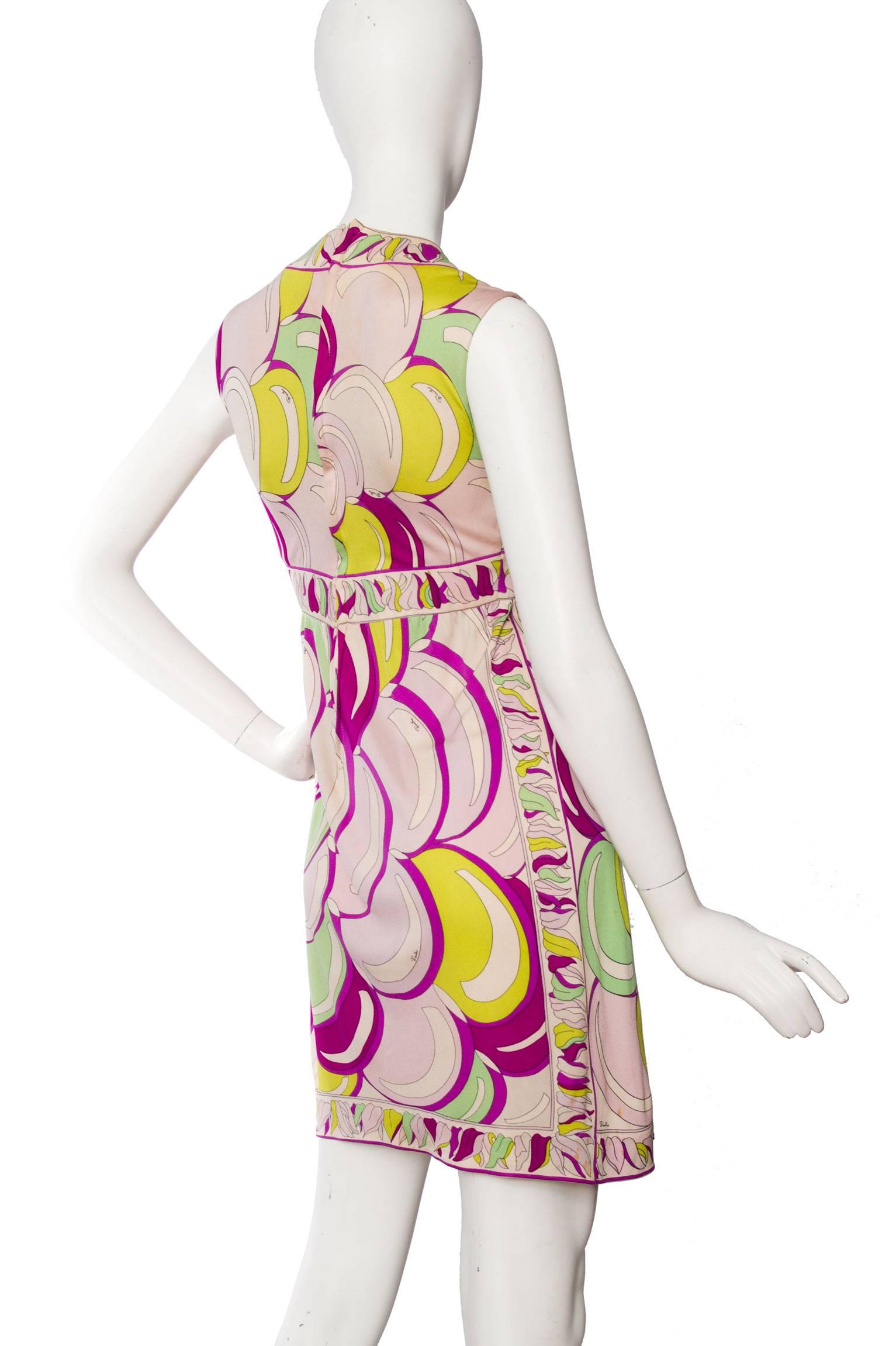 1960 Emilio Pucci Silk Jersey Dress  In Fair Condition For Sale In Copenhagen, DK