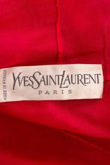 1983 Yves Saint Laurent Bright Red Haute Couture Evening Gown
