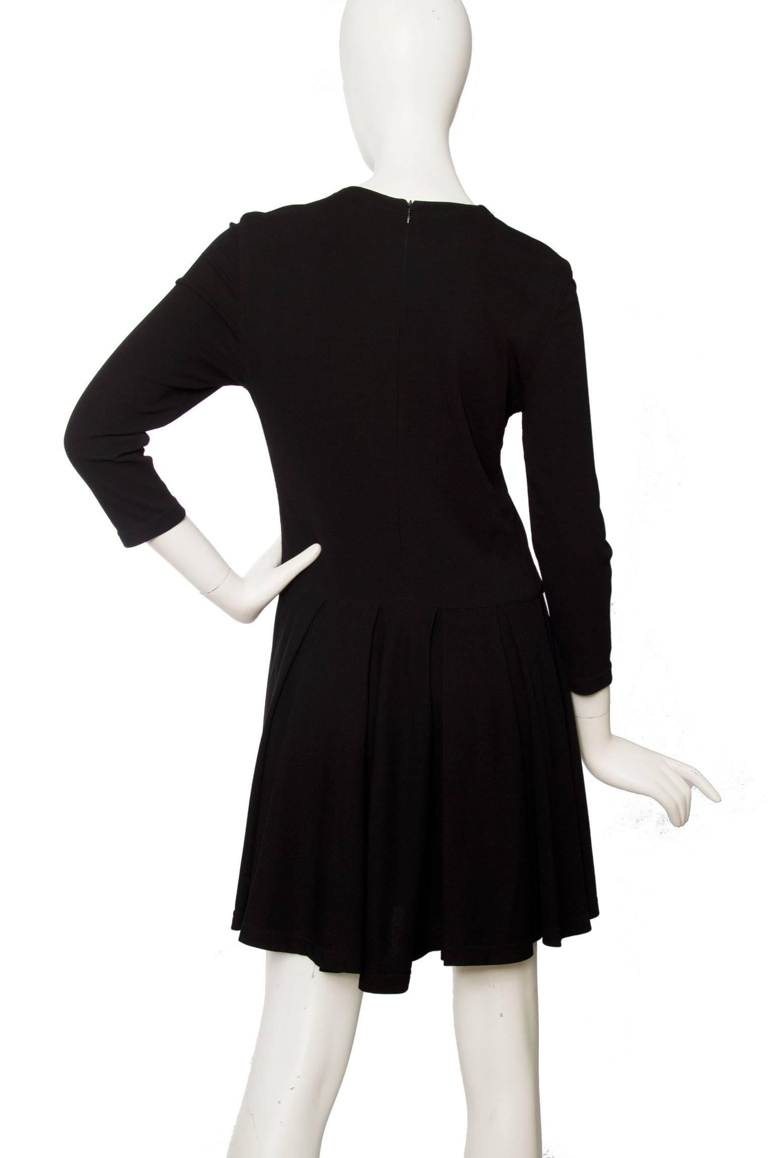 1980s Gianni Versace Little Black Silk Jersey Dress 2