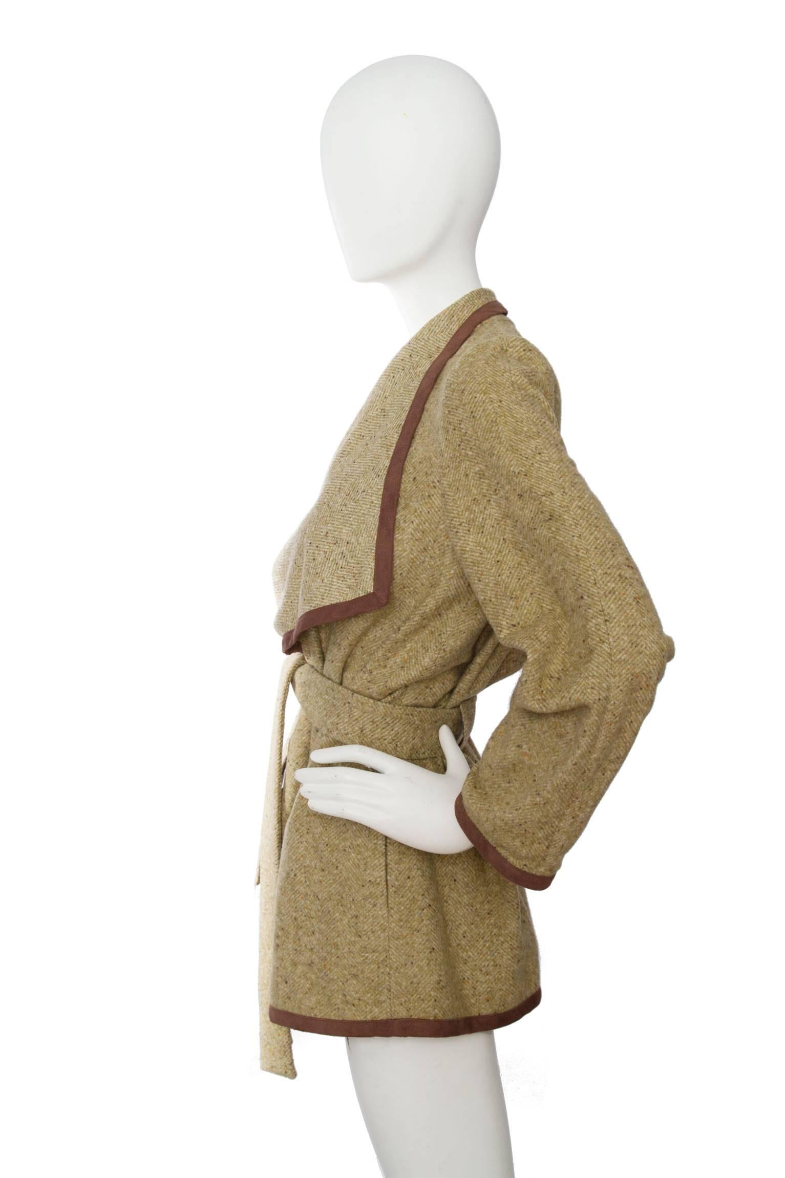 Brown A 1980s Vintage Wool & Silk Thierry Mugler Cardigan