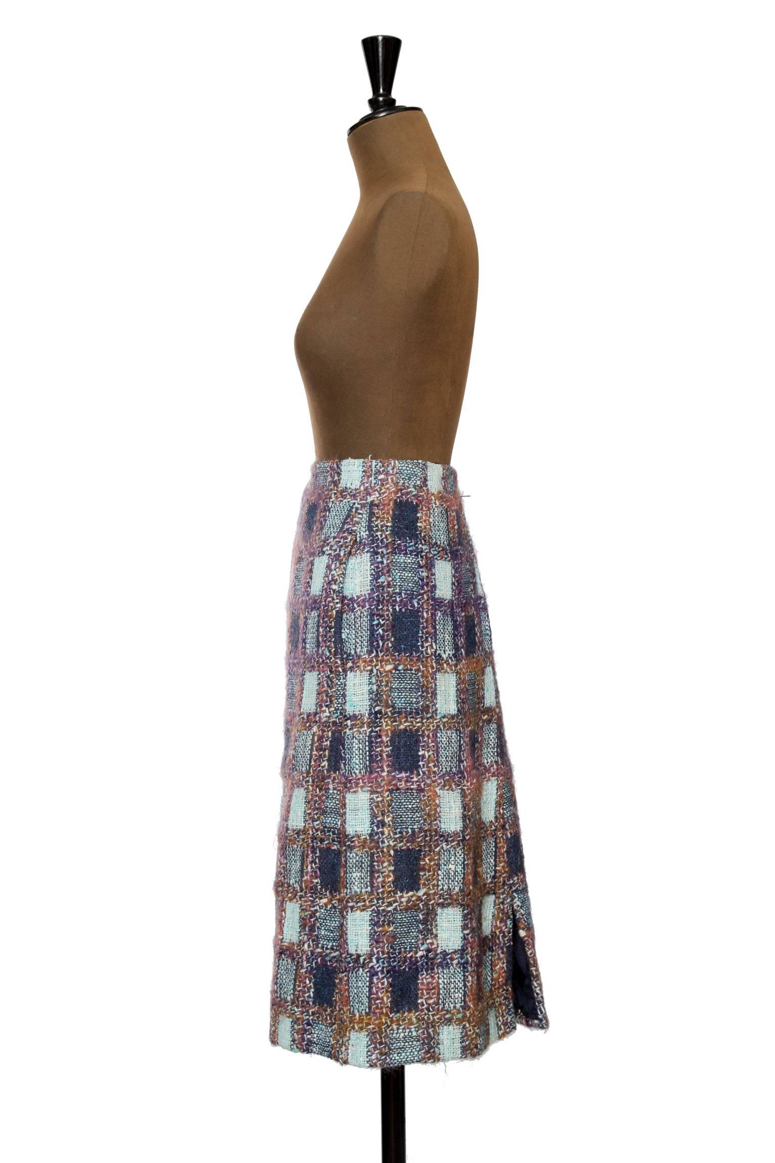 Women's 1970s Givenchy Haute Couture Boucle A-line Skirt For Sale
