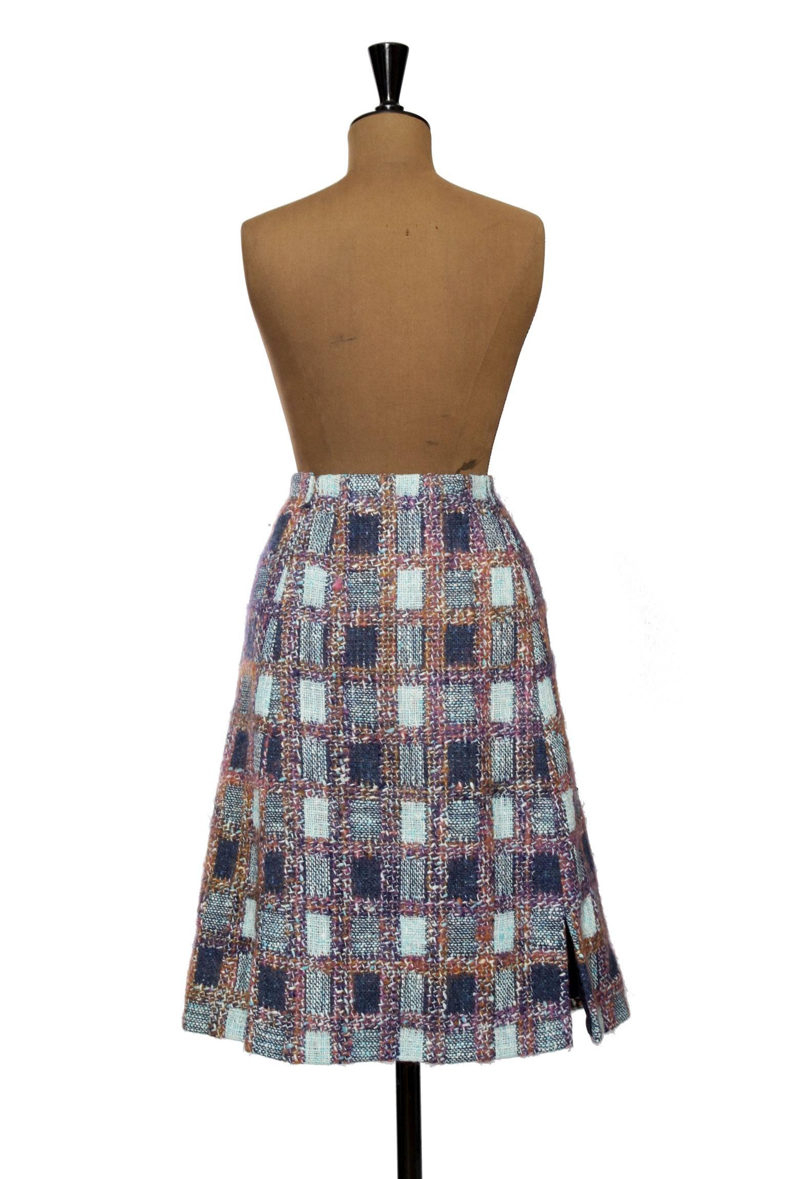 1970s Givenchy Haute Couture Boucle A-line Skirt For Sale 1
