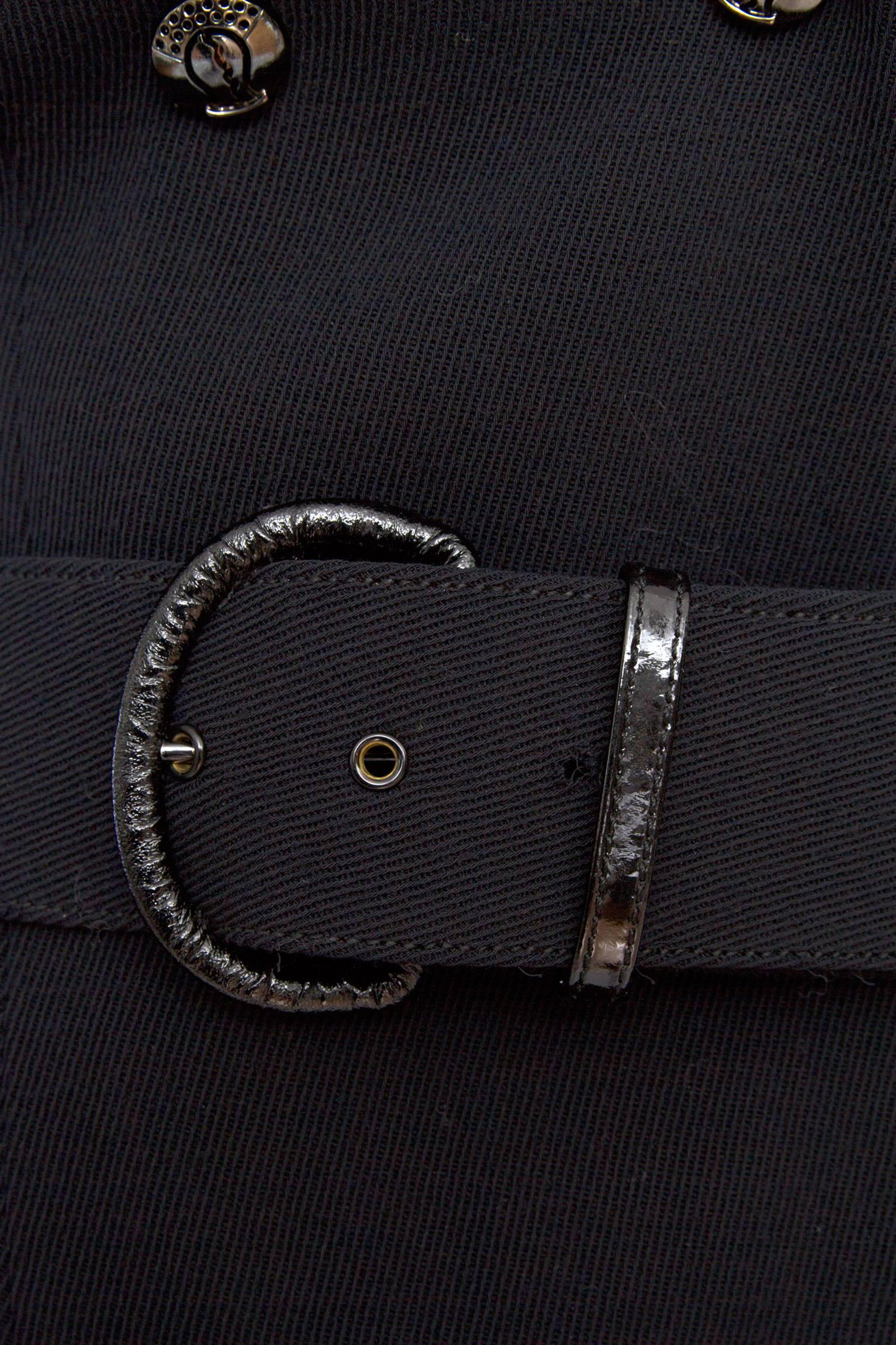 1980s Black Wool Karl Lagerfeld Beltet Blazer For Sale 4