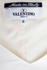 1980s Off-White Beaded Valentino Silk Dress