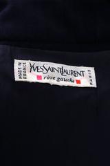 1980s Yves Saint Laurent Rive Gauche Navy Dress