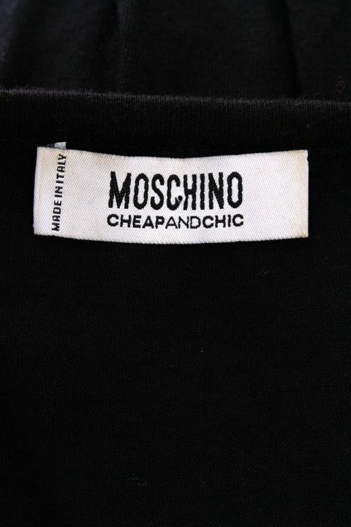 1990s Moschino Black Cotton Dress W. Mock Vest For Sale at 1stDibs