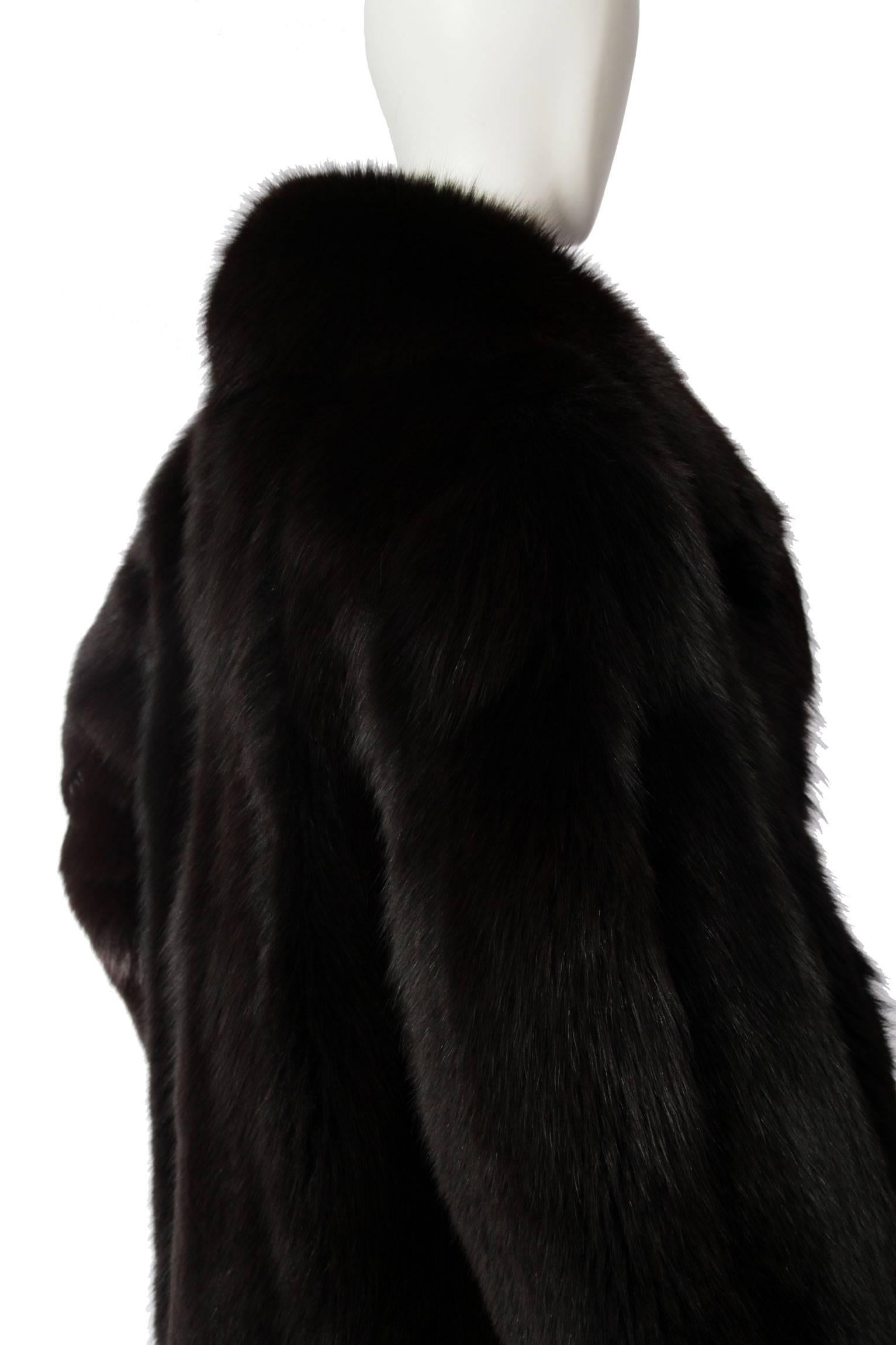 1980s Black Dyed Blue Fox Fur Coat 1