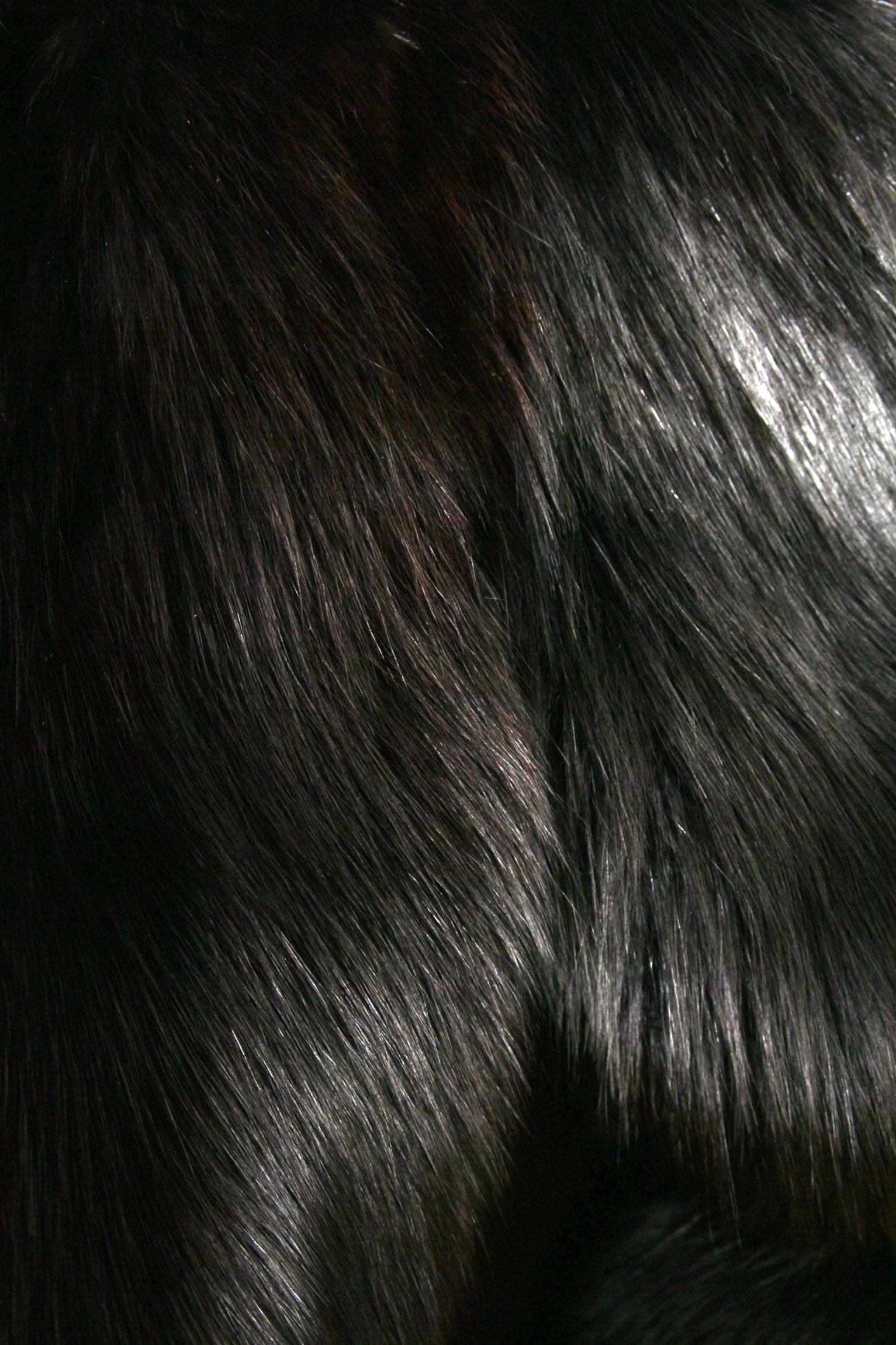 1980s Black Dyed Blue Fox Fur Coat 4