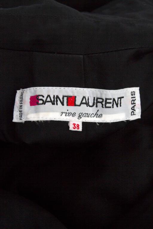 1970s Black Yves Saint Laurent Rive Gauche Cotton Trench Coat at 1stDibs