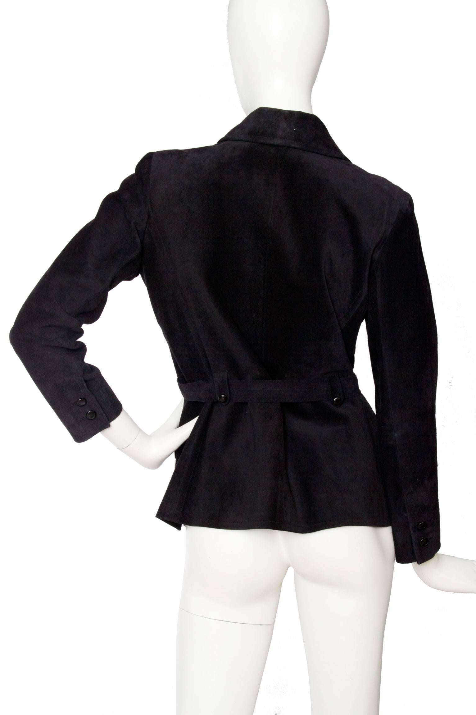 Women's 1970s Yves Saint Laurent Haute Couture Suede Jacket