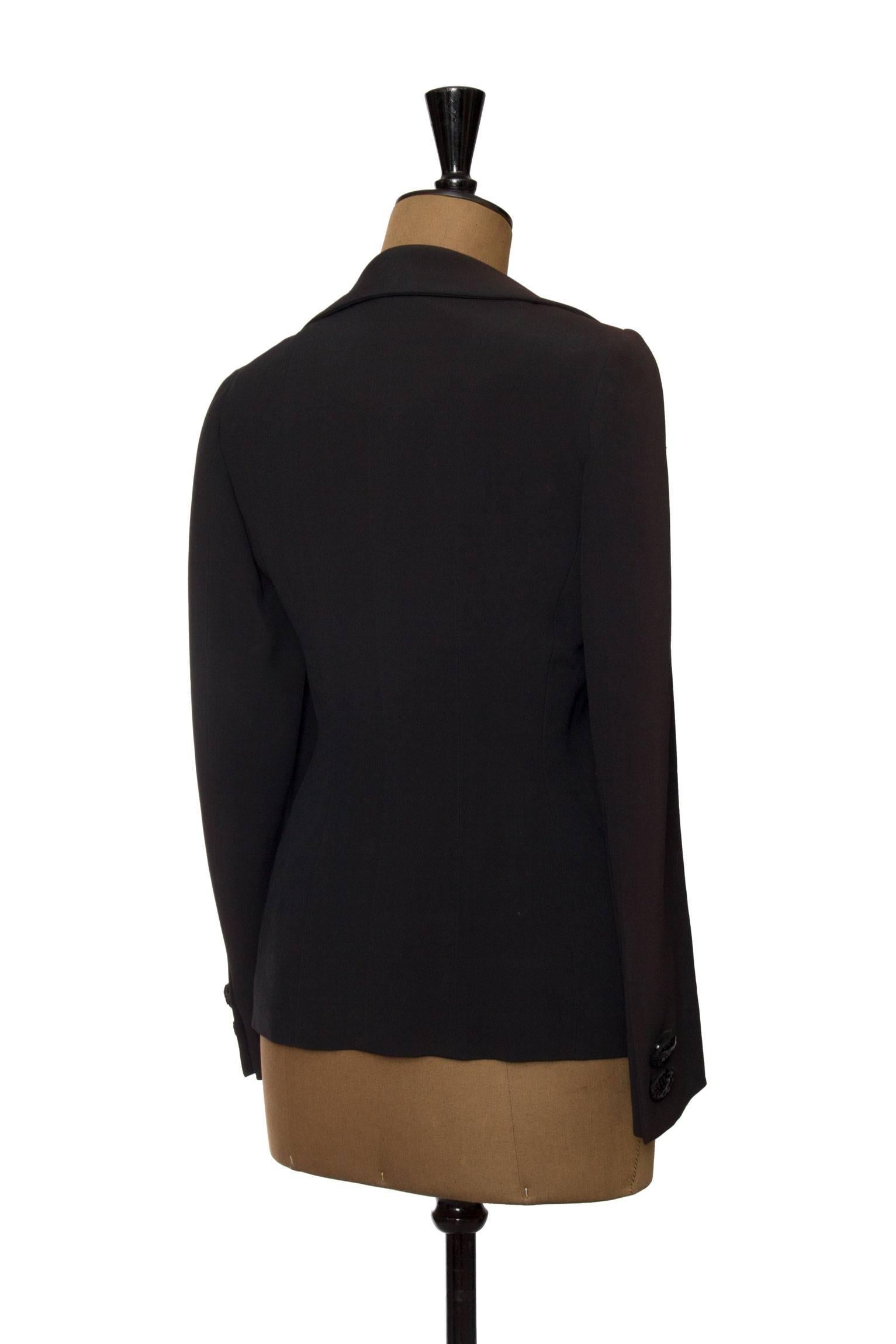 Black 1990s Moschino Couture Blazer W Attached Undergarment For Sale