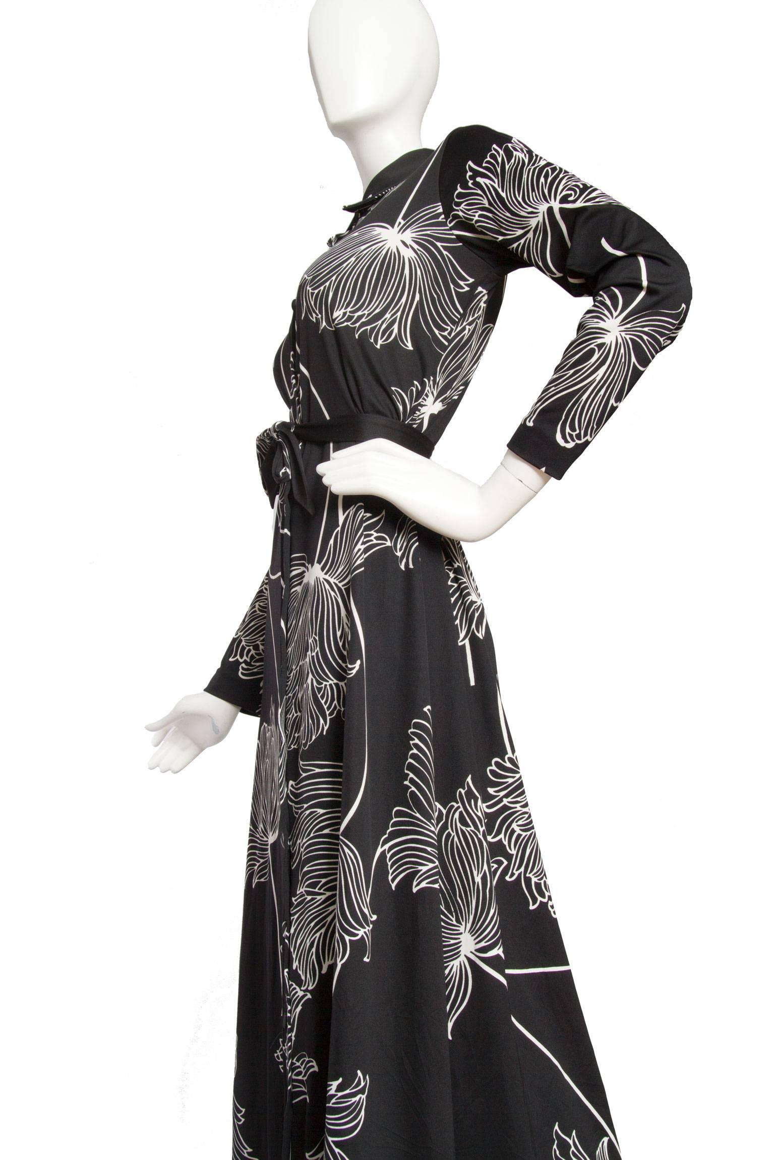 Women's 1970s Lanvin Floorlength Graphic Dress