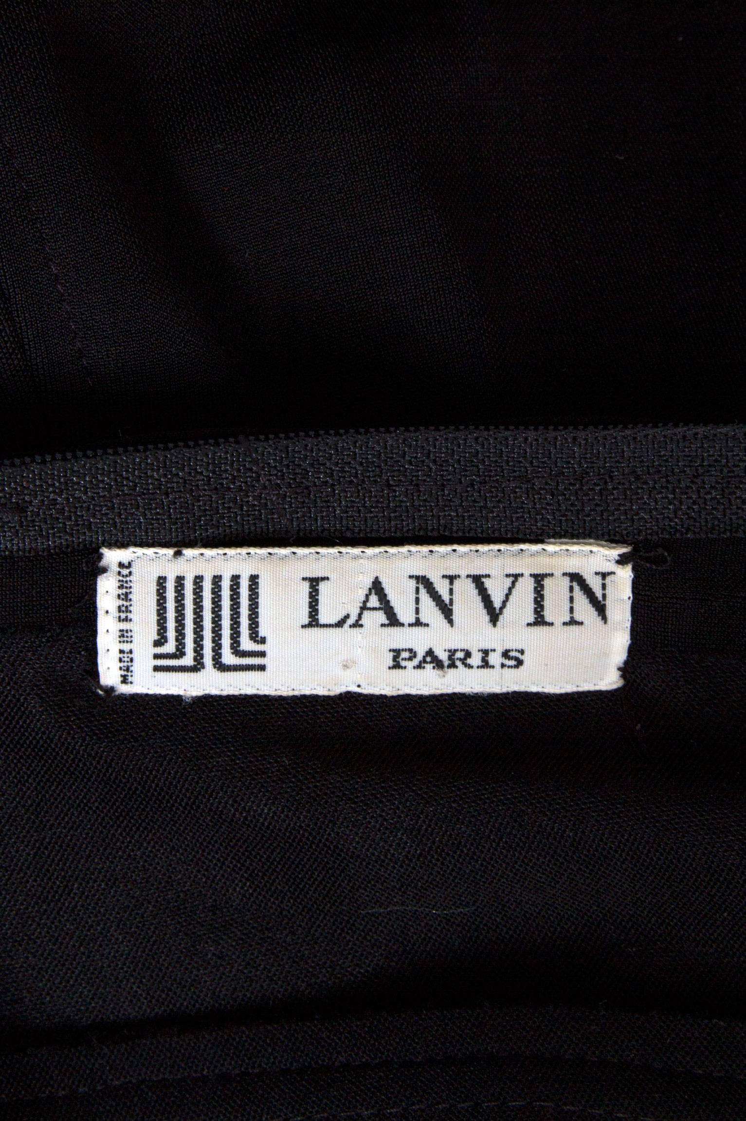 1980s Lanvin Little Black Dress W. Structured Mesh Detail For Sale at ...