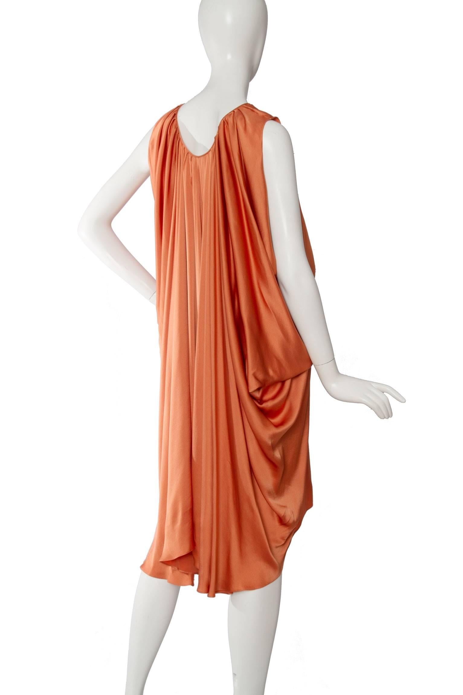 saint laurent orange dress