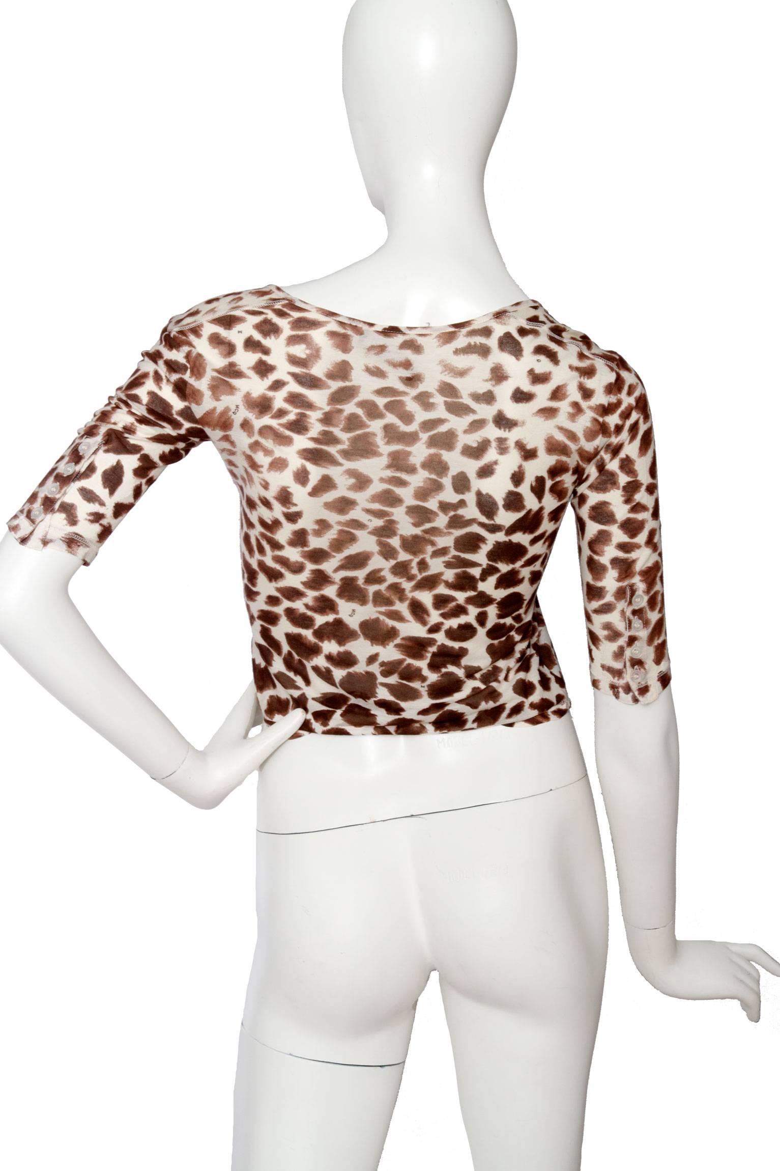 Brown 1990s Alexander McQueen Cropped Blouse  For Sale